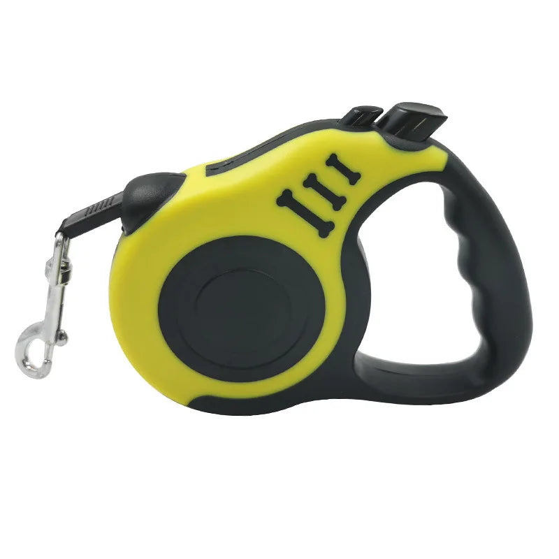 5M Dog Retractable Traction Rope Automatic Nylon Puppy Cat Traction Rope Belt Pets Walking Leashes for Small Pet Medium Dogs Yellow / 5m