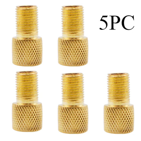 5PC F/V To A/V Valve Adapter Bike Value Converter Presta To Schrader Golden Bike Tire French Valve Adapter Bicycle Accessories