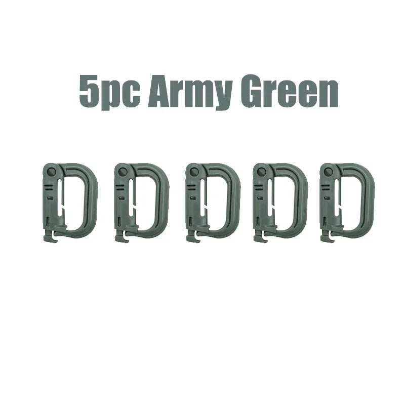 5PC Lightweight Molle Webbing D-Ring Carabiner Snap Lock Grimlock