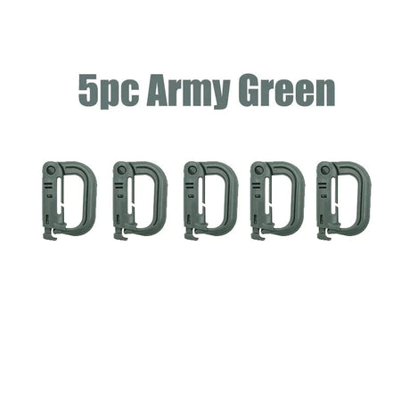 5PC Lightweight Molle Webbing D-Ring Carabiner Snap Lock Grimlock