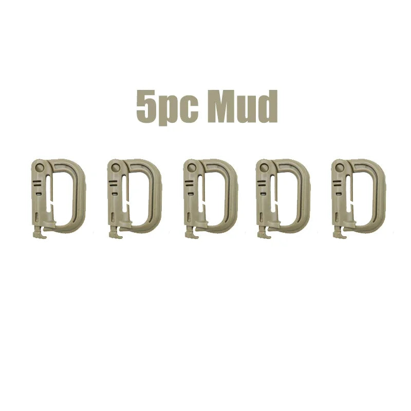 5PC Lightweight Molle Webbing D-Ring Carabiner Snap Lock Grimlock