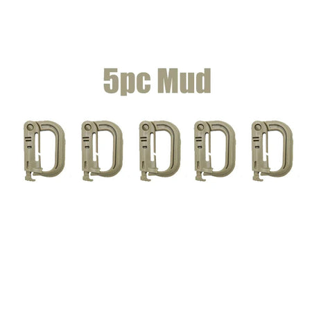 5PC Lightweight Molle Webbing D-Ring Carabiner Snap Lock Grimlock
