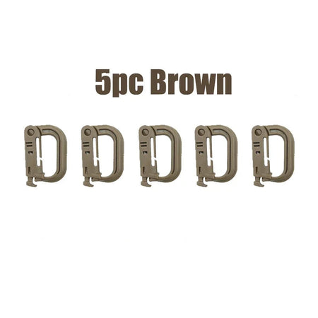 5PC Lightweight Molle Webbing D-Ring Carabiner Snap Lock Grimlock