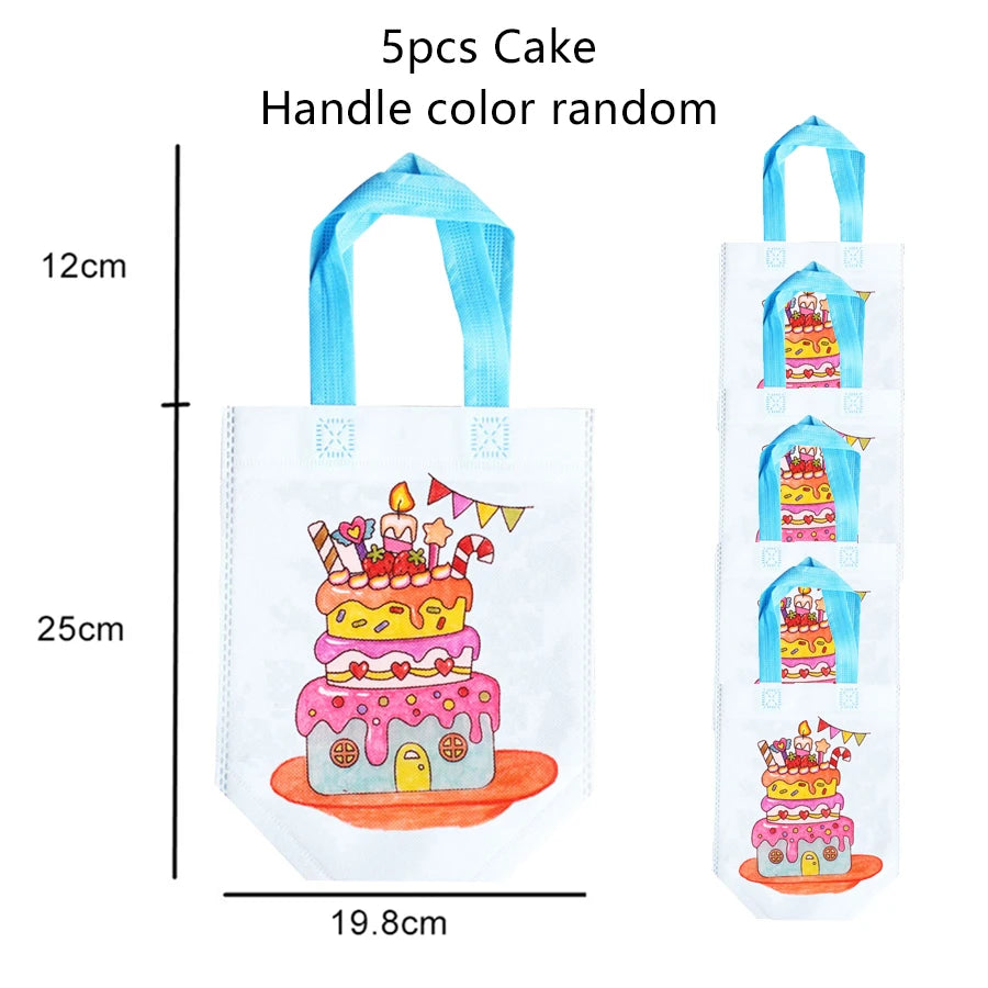5pcs Children Handmade Graffiti Bag Handmade DIY Puzzle Toys Environment&amp;nbsp;Protection Kids Painting Handbag Drawing Toys TMZ 5pcs Cake