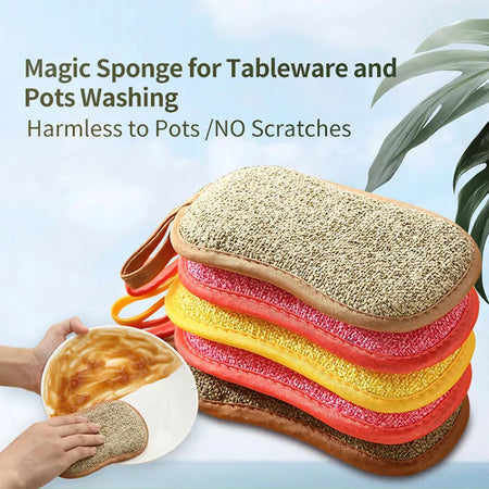 5pcs Magic Cleaning Sponge for Dishes Multi-Purpose Scrub Sponges for Kitchen Bathroom Dishwashing Brush Tools Accessories