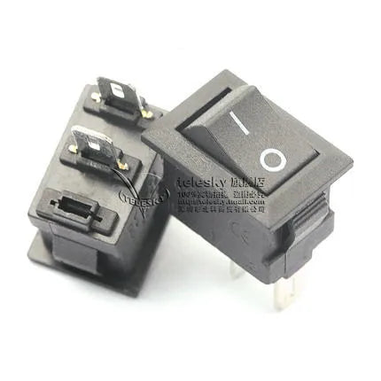 5Pcs Push Button Switch 10x15mm SPST 3Pin 3A 250V KCD11 Snap-in on/Off  Mini Rocker Switch 10MM*15MM Black Red and White DIY