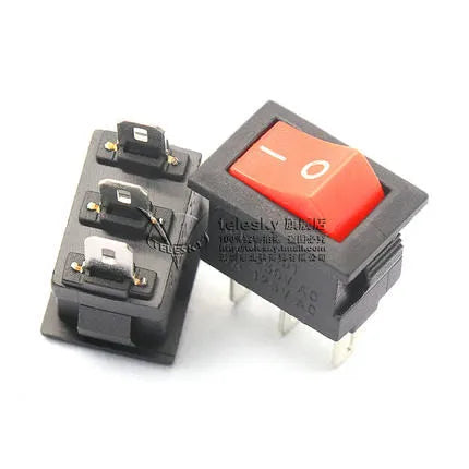 5Pcs Push Button Switch 10x15mm SPST 3Pin 3A 250V KCD11 Snap-in on/Off  Mini Rocker Switch 10MM*15MM Black Red and White DIY