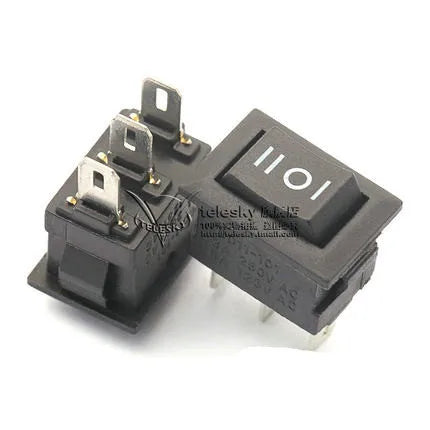 5Pcs Push Button Switch 10x15mm SPST 3Pin 3A 250V KCD11 Snap-in on/Off  Mini Rocker Switch 10MM*15MM Black Red and White DIY