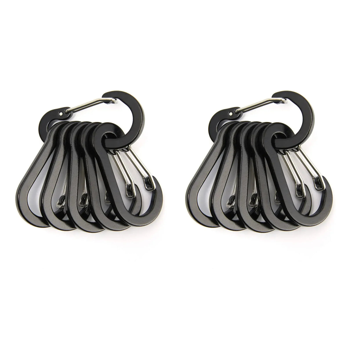 6/12pcs Multi-Functional Outdoor Carabiner Clips: Lightweight &amp;amp; Strong Gear Clips for Camping, Fishing, and Hiking 12pcs Black