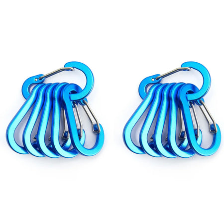 6/12pcs Multi-Functional Outdoor Carabiner Clips: Lightweight &amp;amp; Strong Gear Clips for Camping, Fishing, and Hiking 12pcs Blue
