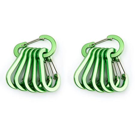 6/12pcs Multi-Functional Outdoor Carabiner Clips: Lightweight &amp;amp; Strong Gear Clips for Camping, Fishing, and Hiking 12pcs Green
