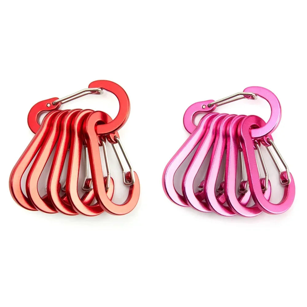 6/12pcs Multi-Functional Outdoor Carabiner Clips: Lightweight &amp;amp; Strong Gear Clips for Camping, Fishing, and Hiking 12pcs Red Rose
