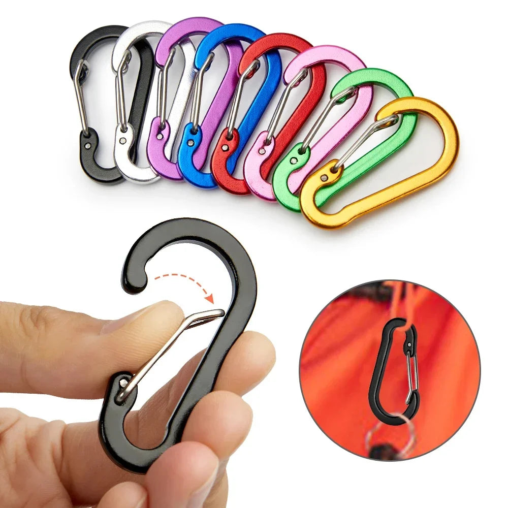 6/12pcs Multi-Functional Outdoor Carabiner Clips: Lightweight &amp;amp; Strong Gear Clips for Camping, Fishing, and Hiking