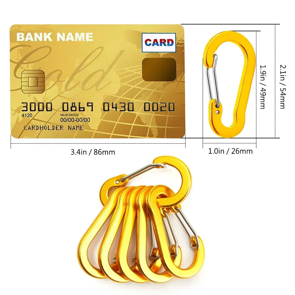 6/12pcs Multi-Functional Outdoor Carabiner Clips: Lightweight &amp;amp; Strong Gear Clips for Camping, Fishing, and Hiking