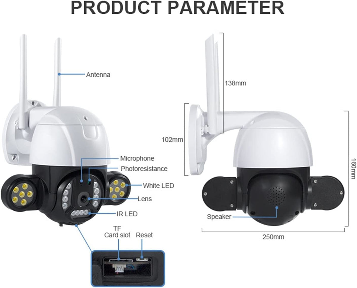 Κάμερα ασφαλείας 5Mp Wi-Fi  V380 PRO εξωτερικού  χώρου για μεγάλα σπίτια, εργοστάσια, αποθήκες και κτήματα.