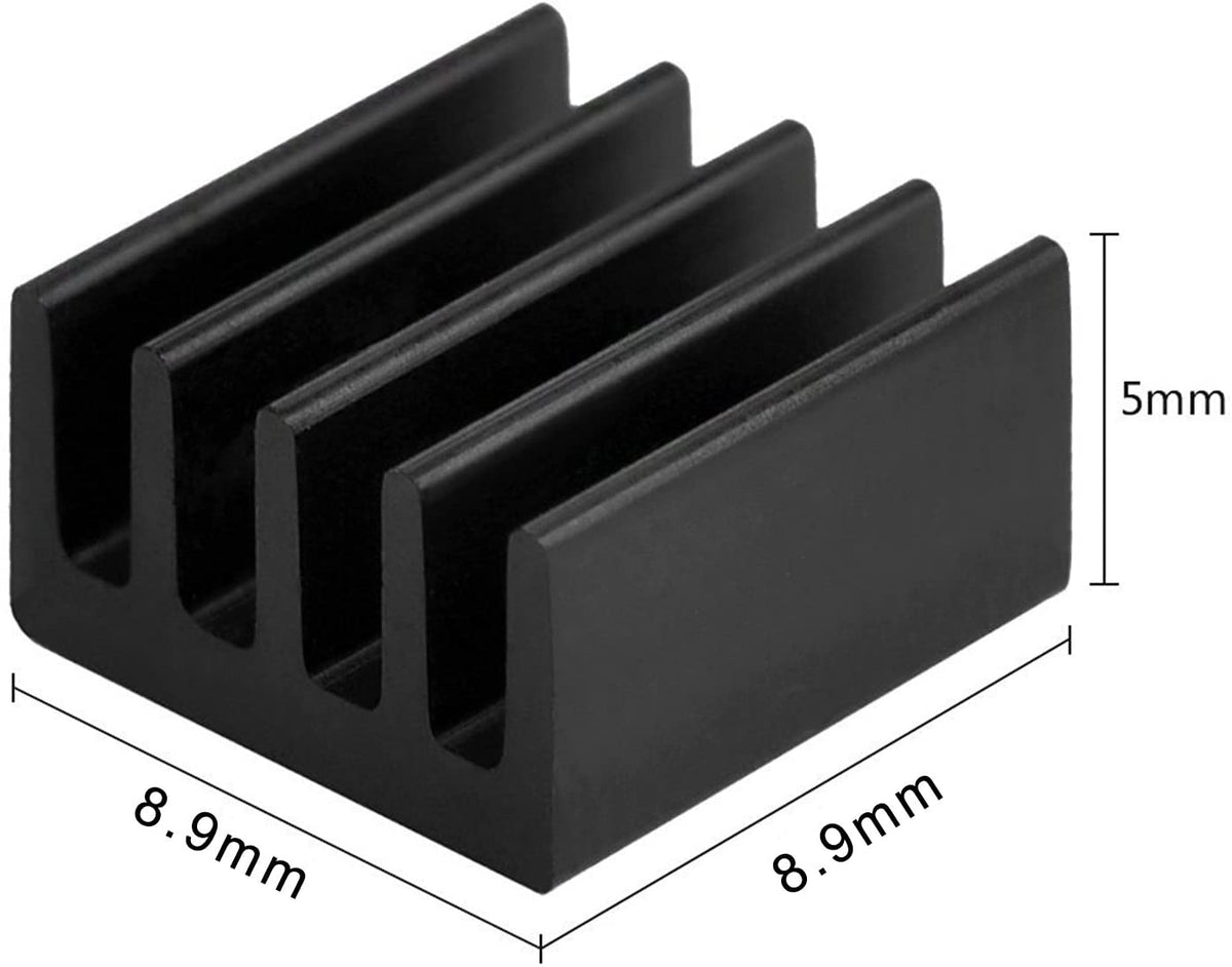 Black Aluminum Heatsink Cooler Cooling Kit For Raspberry Pi 3,Pi 2,Pi Model B+