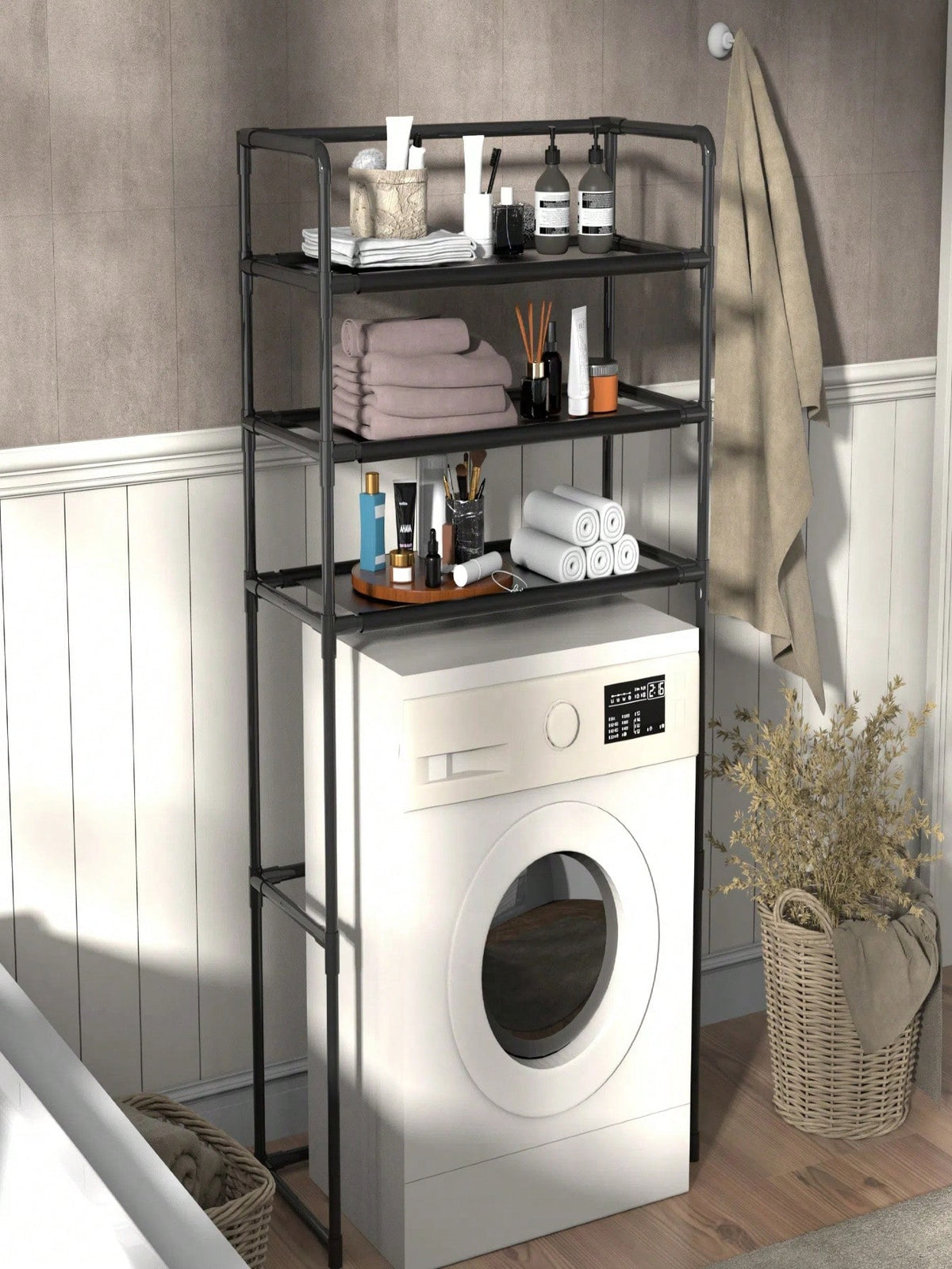 Multicolour Floor Standing Washing Machine Rack &amp; Storage Cabinet