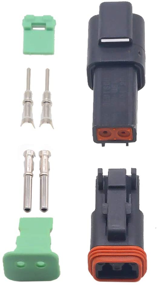 🟢 10 σετ Κιτ μαύρο 2 Pin Αδιάβροχο Ηλεκτρικό Καλώδιο Σύνδεσμος βύσμα Κιτ 22-16AWG DT06-2S DT04-2P 