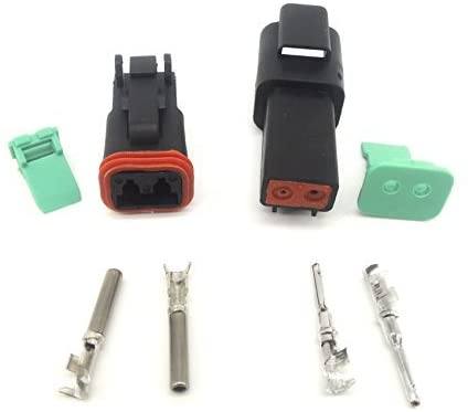 🟢 10 σετ Κιτ μαύρο 2 Pin Αδιάβροχο Ηλεκτρικό Καλώδιο Σύνδεσμος βύσμα Κιτ 22-16AWG DT06-2S DT04-2P 