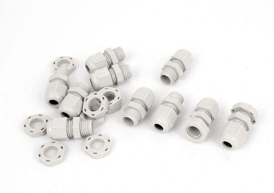 🟢 10 Τεμάχια M12 Λευκά Πλαστικά Στεγανά Καλωδίων Διαμέτρου 3-6.5mm Συνδέσμοι 