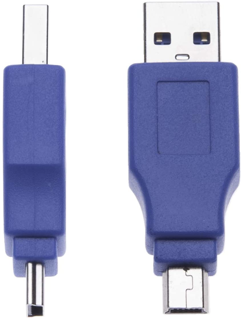 🟢 Keple 2 κομμάτια απλού προσαρμογέα USB 3.0 αρσενικό σε USB Mini αρσενικό, USB τύπου A αρσενικό σε αρσενικό Mini USB βύσμα ζεύξης, σύνδεσμος μετατροπέας προσαρμογέα για φορητούς υπολογιστές, χειριστήρια, εκτυπωτές, ψηφιακή κάμερα | 2 πακέτο 