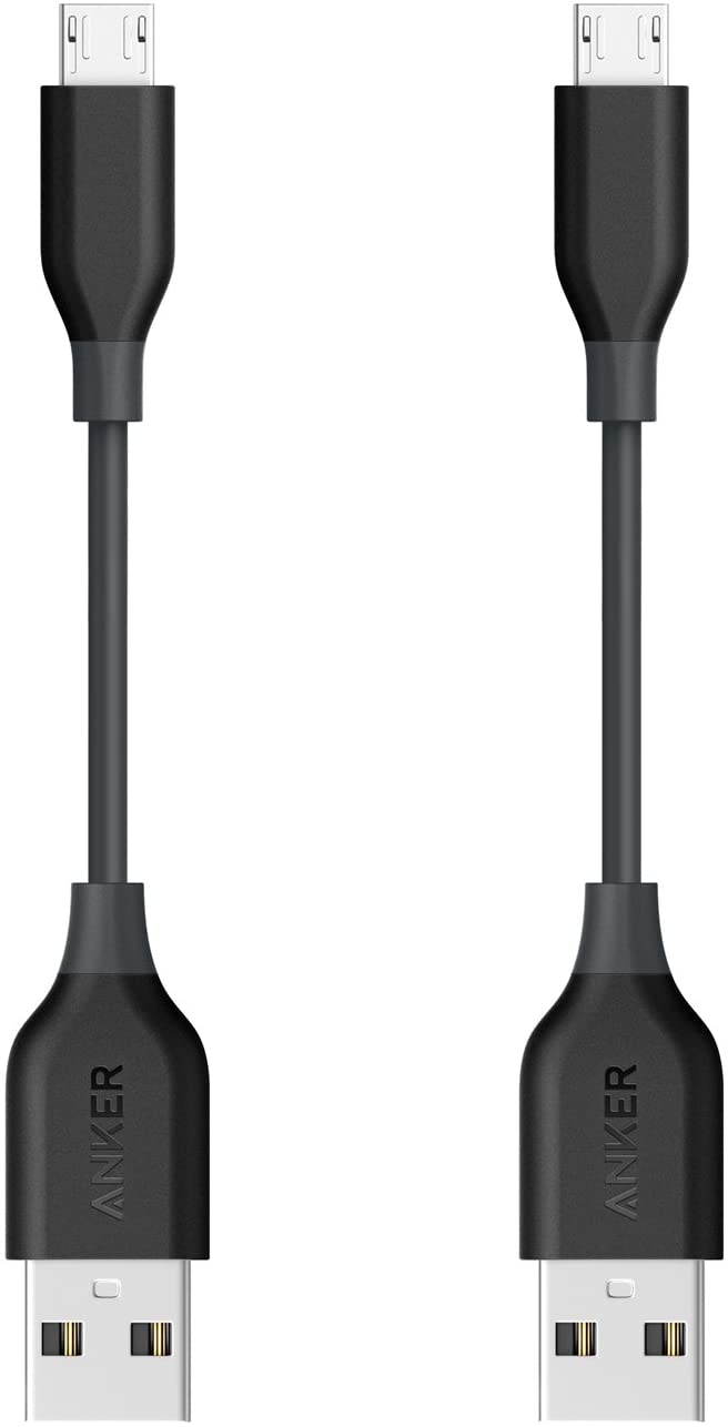 🟢 100% πράσινο χρώμα Anker [2-Pack] PowerLine Micro USB (4in) - Ανθεκτικό καλώδιο φόρτισης 