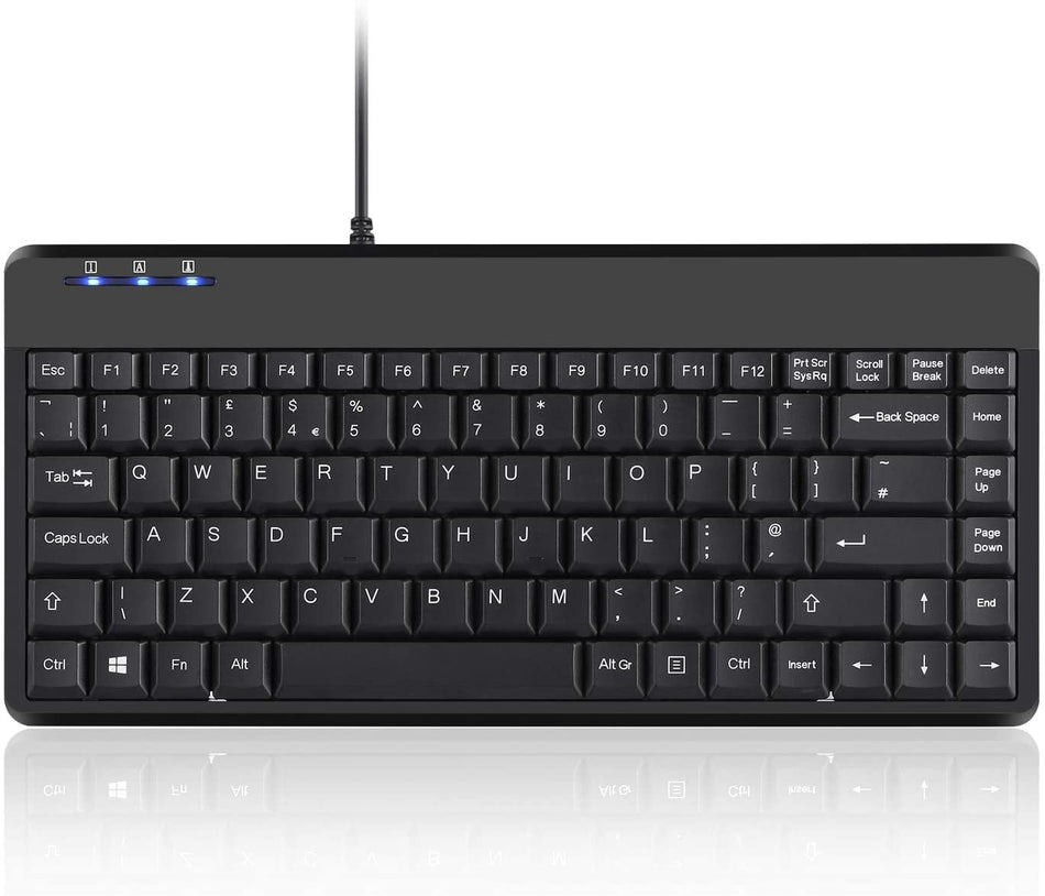 🟢 Perixx Periboard-409U Wired USB Mini Keyboard, Black, UK Mayout
