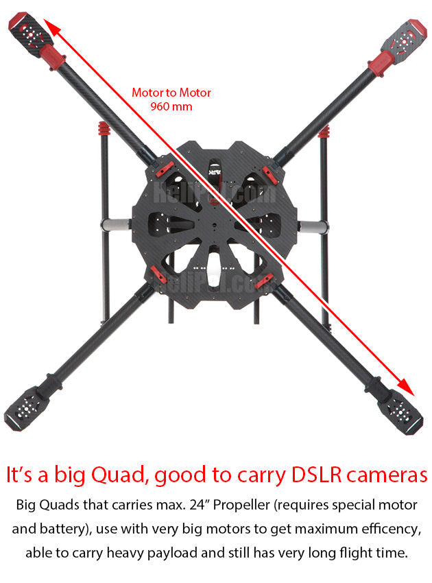 🟢 Tarot X4 čtyřrotorový dron připravený k letu s řídicím systémem DHI N3AG a dálkovým ovladačem Datalink3 DJI