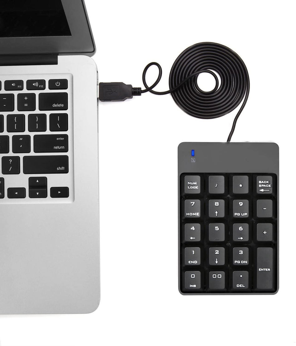 🟢 USB Αριθμητικό Πληκτρολόγιο, Jelly Comb 19 Πλήκτρων Ενσύρματο Μίνι Αριθμητικό Πληκτρολόγιο για Φορητό Υπολογιστή Επιτραπέζιο Υπολογιστή PC - Μαύρο 