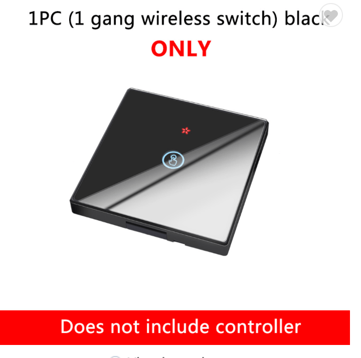 🟢 1 Gang Smart Home Wireless Touch Switch Light Appliance RF 433Mhz Remote Control Glass Screen Wall Panel ASK Ev1257