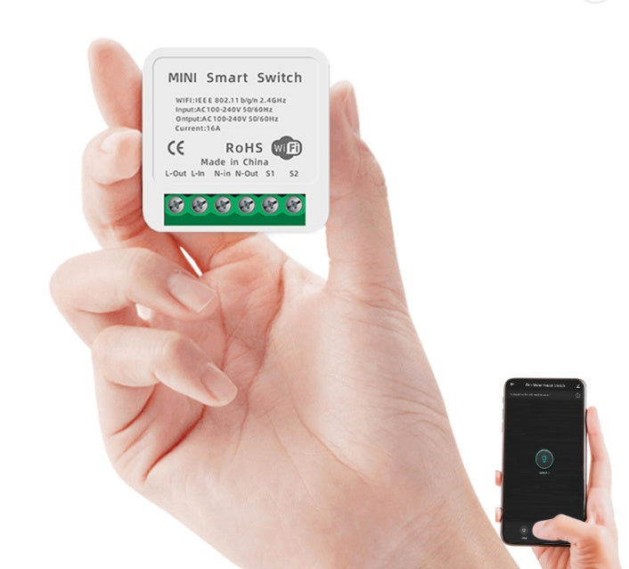 🟢 16A Mini DIY Tuya WiFi Smart Life Controller Timer Switch Light Wall 2 Way Control Module Voice Relay Google Home Alexa