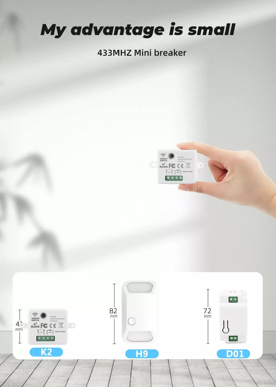 🟢 Mini RF 433Mhz Module Smart Life Wireless Switch Light Electrical Controller Home Remote Wall On Off 220V 10A LED Lamp