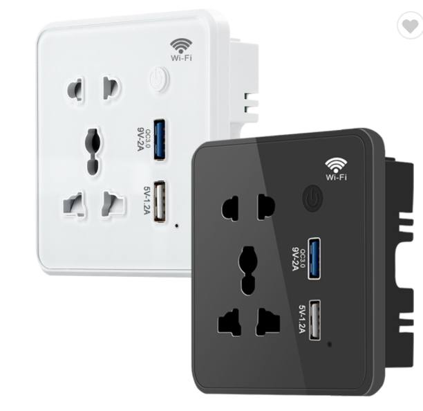 🟢 Tuya Wifi Wall Smart Socket US EU UK Plug Tempered Glass Quick Fast Charger 3.0 Usb Charging Timing Google Home Alexa