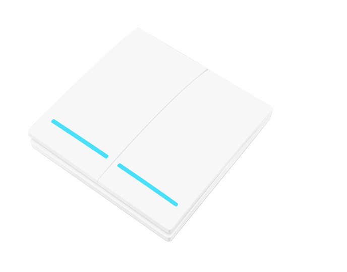 🟢 SMATRUL 2 Gang RF 433Mhz Smart Home Push Wireless Switch Light Remote Control Wall Button Ceiling Lamp On Off ASK Ev1257. White.