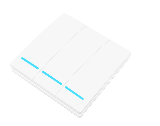 🟢 SMATRUL 3 Gang RF 433Mhz Smart Home Push Wireless Switch Light Remote Control Wall Button Ceiling Lamp On Off ASK Ev1257. White.