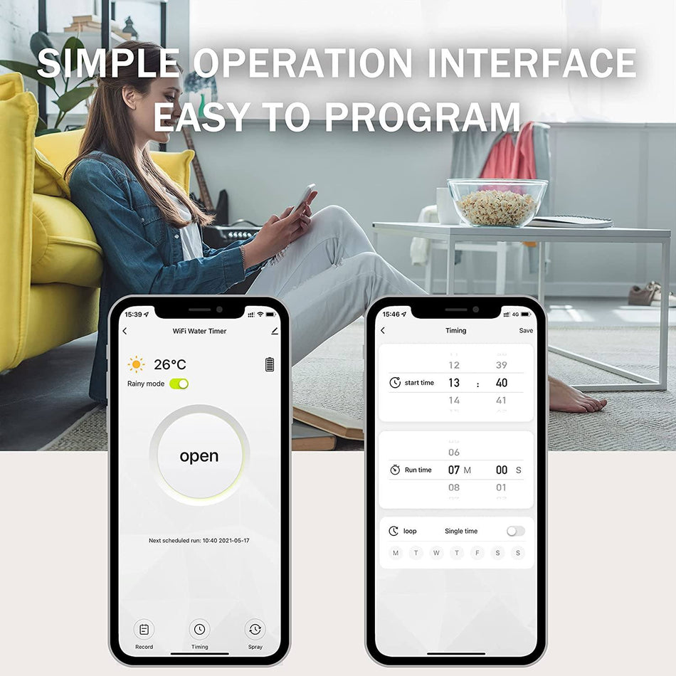 🟢 Προγραμματιστής άρδευσης Bluetooth και WiFi, Έξυπνος χρονοδιακόπτης αυτοματοποίησης ποτίσματος, Έλεγχος ποτίσματος κήπου με έλεγχο εφαρμογής για διάρκεια και καθυστέρηση βροχής. Έως 8 bar πίεση! 