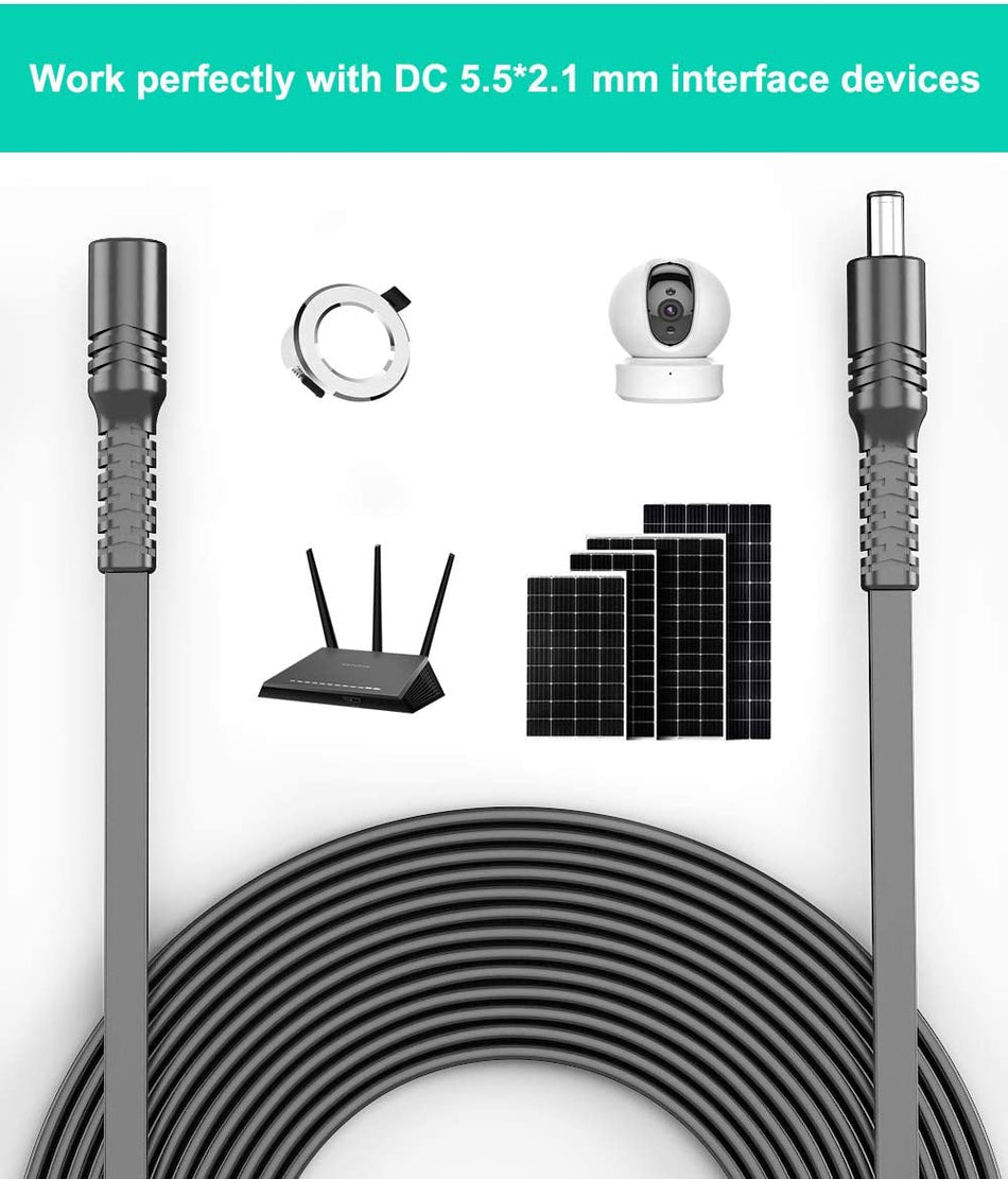 🟢 5 metrin kameran virtajohto jatkokaapeli