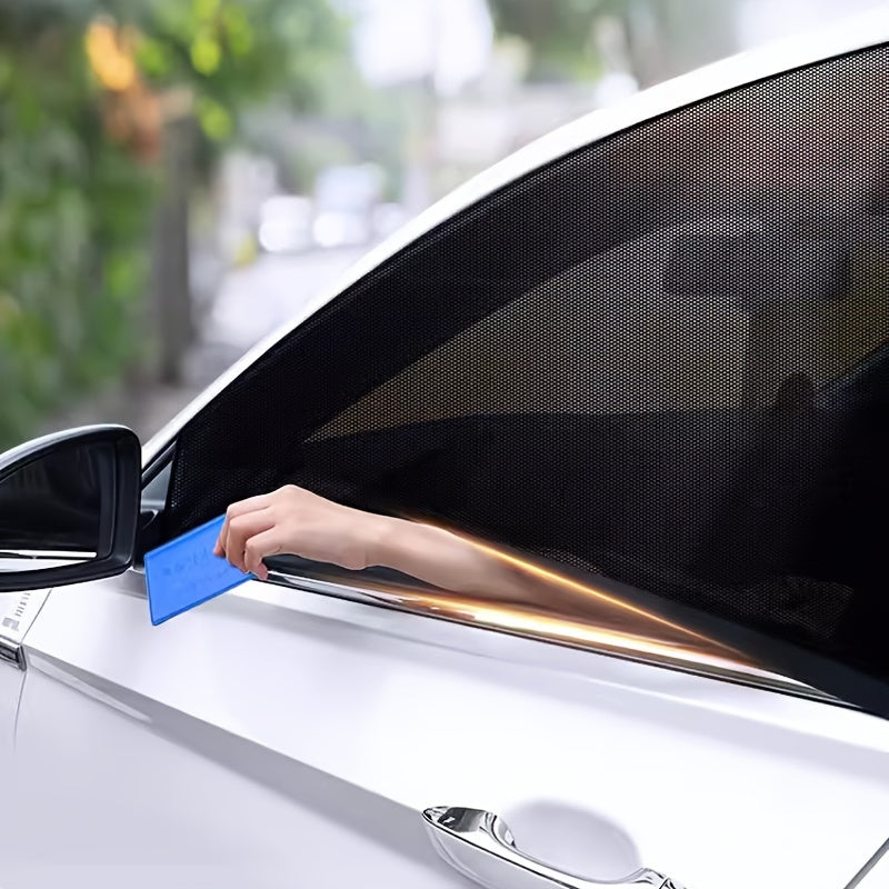 4pcs Car Anti-Mosquito Screen Window, Car Sunshade, Car Window Anti-mosquito Net, Car Curtain Sunshade Sunscreen Net