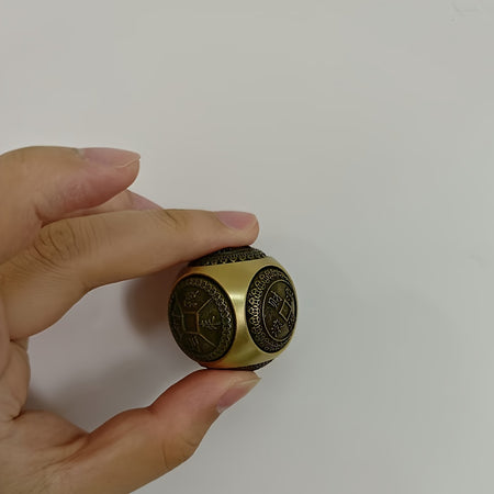 Brass Spinning Dice Fidget Sphere - Ideal Antistress Toy for Adults