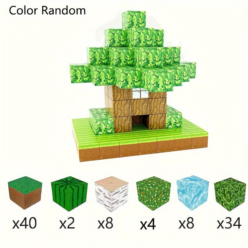 Magnetic Christmas Puzzle Building Blocks Toy Set 96pcs