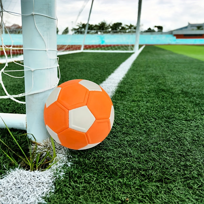 Curved Orange EVA Soccer Ball, Size 5 - Durable for Youth Training &amp; Games