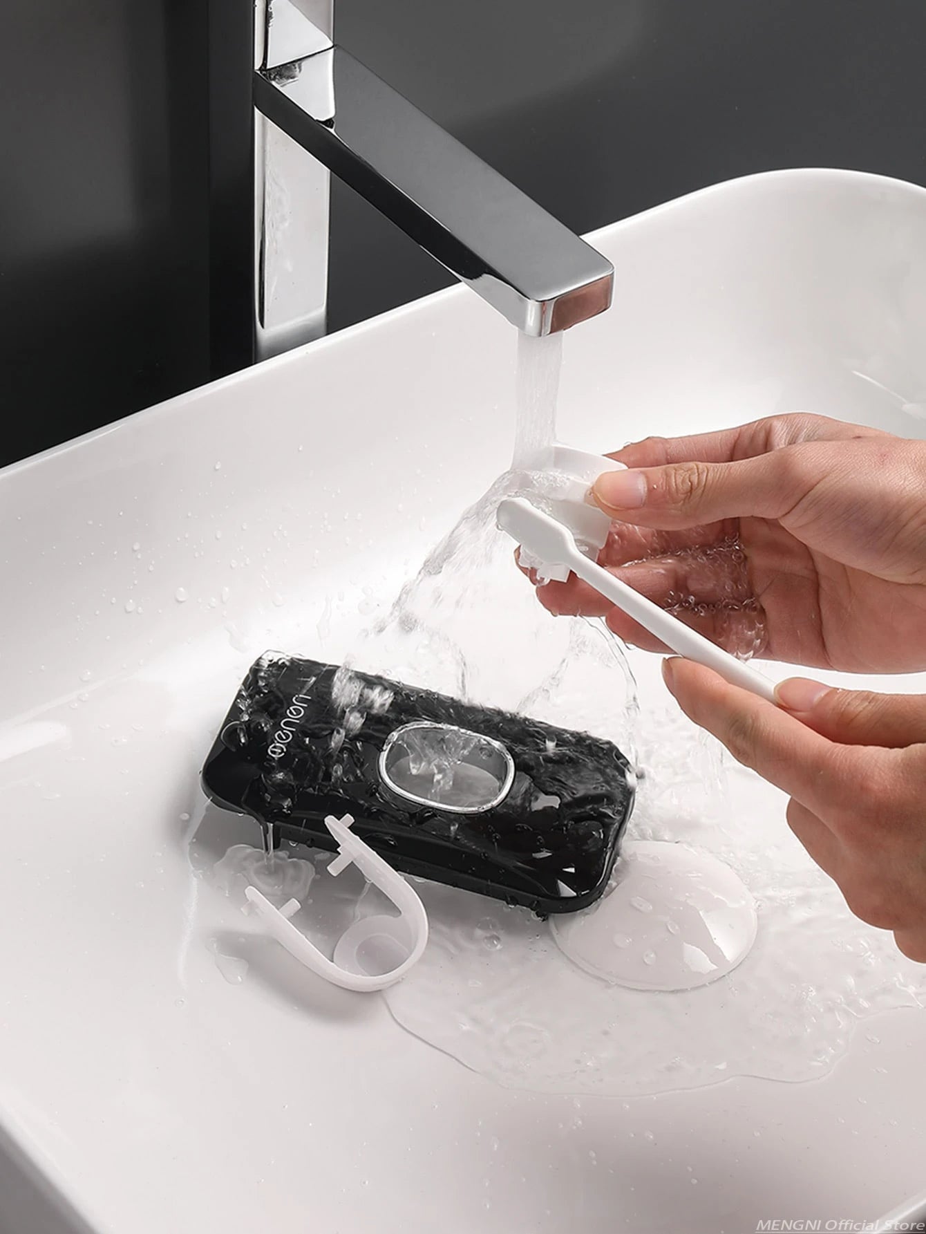 MENGNI Wall Mounted Automatic Toothpaste Dispenser &amp; Toothbrush Holder