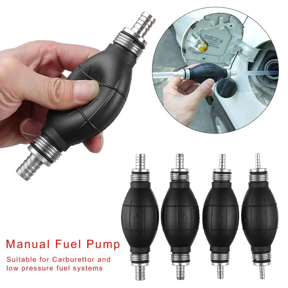 6mm/8mm/10mm/12mm Black Rubber Aluminum Manual Fuel Pump Hand Primer Oil Gasoline Petrol Diesel Liquid Transfer Pump