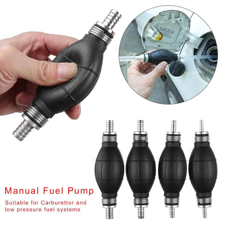 6mm/8mm/10mm/12mm Black Rubber Aluminum Manual Fuel Pump Hand Primer Oil Gasoline Petrol Diesel Liquid Transfer Pump
