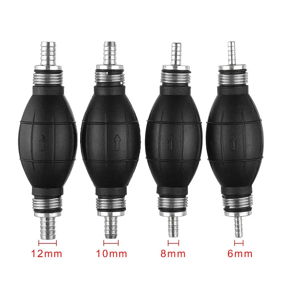 6mm/8mm/10mm/12mm Black Rubber Aluminum Manual Fuel Pump Hand Primer Oil Gasoline Petrol Diesel Liquid Transfer Pump