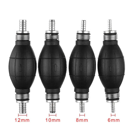6mm/8mm/10mm/12mm Black Rubber Aluminum Manual Fuel Pump Hand Primer Oil Gasoline Petrol Diesel Liquid Transfer Pump