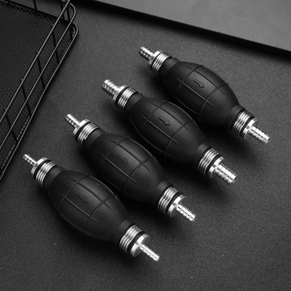 6mm/8mm/10mm/12mm Black Rubber Aluminum Manual Fuel Pump Hand Primer Oil Gasoline Petrol Diesel Liquid Transfer Pump