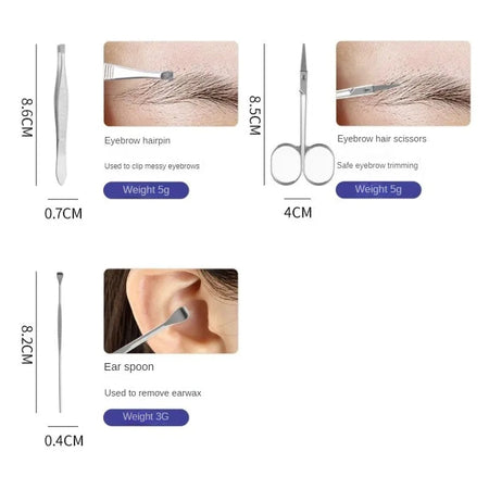 7-Piece Stainless Steel Manicure Pedicure Set for Convenient Grooming