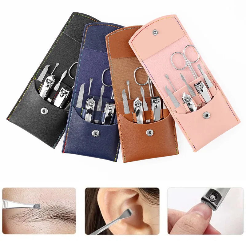 7-Piece Stainless Steel Manicure Pedicure Set for Convenient Grooming