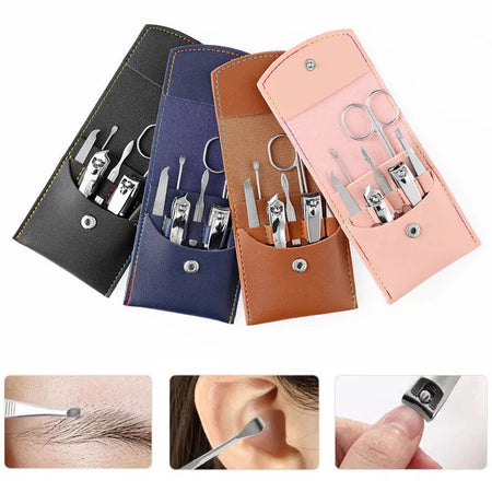 7-Piece Stainless Steel Manicure Pedicure Set for Convenient Grooming